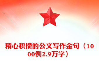精心积攒的公文写作金句（1000例2.9万字）