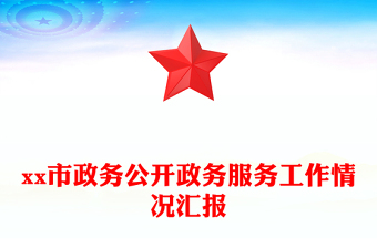 市政务公开政务服务工作情况汇报