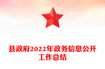 县政府2022年政务信息公开工作总结