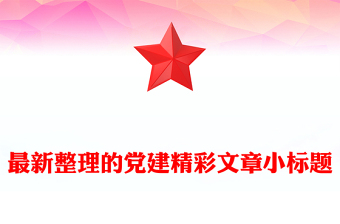 最新整理的党建精彩文章小标题