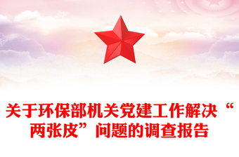 关于环保部机关党建工作解决“两张皮”问题的调查报告