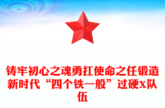 铸牢初心之魂勇扛使命之任锻造新时代“四个铁一般”过硬X队伍
