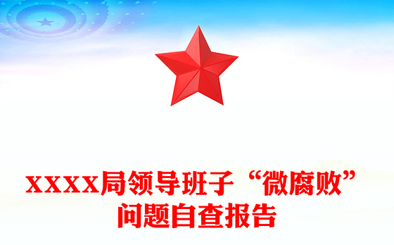 XXXX局领导班子“微腐败”问题自查报告