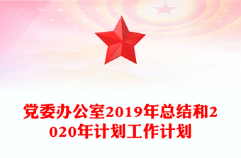 党委办公室2019年总结和2020年计划工作计划