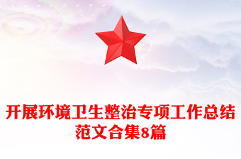 开展环境卫生整治专项工作总结范文合集8篇