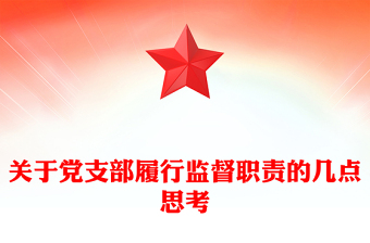 关于党支部履行监督职责的几点思考