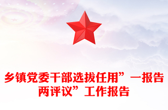 乡镇党委干部选拔任用”一报告两评议”工作报告