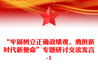 “牢固树立正确政绩观，勇担新时代新使命”专题研讨交流发言-1