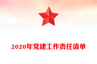 2020年党建工作责任清单