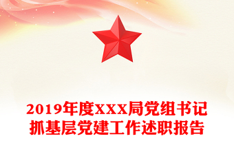 2019年度XXX局党组书记抓基层党建工作述职报告