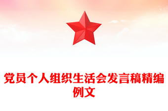 党员个人组织生活会发言稿精编例文