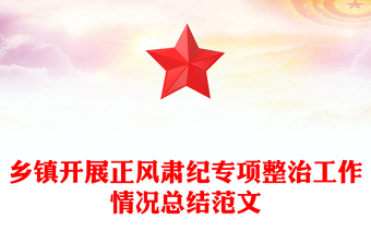 乡镇开展正风肃纪专项整治工作情况总结范文