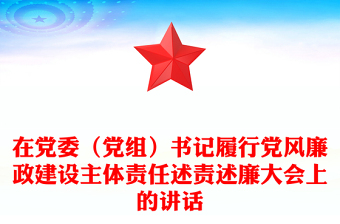 在党委（党组）书记履行党风廉政建设主体责任述责述廉大会上的讲话