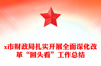 市财政局扎实开展全面深化改革“回头看”工作总结