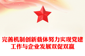 完善机制创新载体努力实现党建工作与企业发展双促双赢