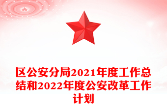 区公安分局2021年度工作总结和2022年度公安改革工作计划