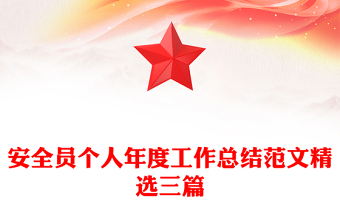 安全员个人年度工作总结范文精选三篇