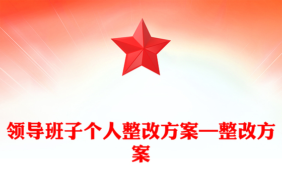 领导班子个人整改方案—整改方案