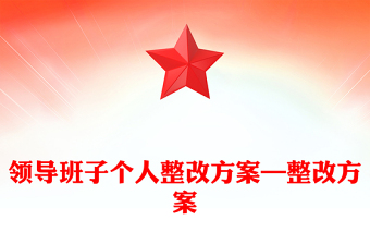 领导班子个人整改方案—整改方案