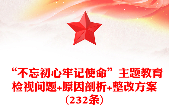 “不忘初心牢记使命”主题教育检视问题+原因剖析+整改方案(232条)