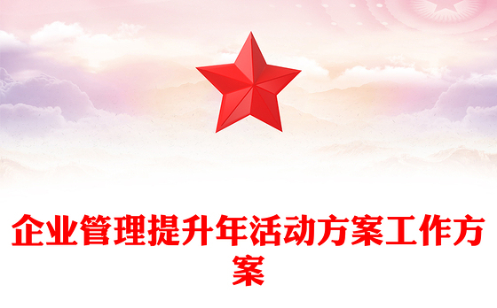 企业管理提升年活动方案工作方案