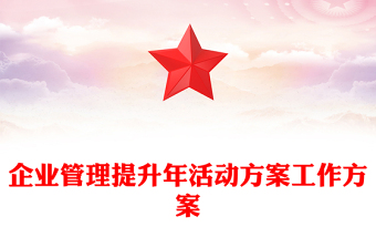 企业管理提升年活动方案工作方案