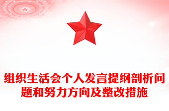 组织生活会个人发言提纲剖析问题和努力方向及整改措施