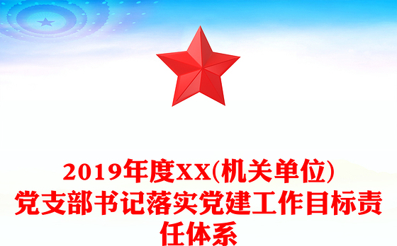 2019年度XX(机关单位)党支部书记落实党建工作目标责任体系