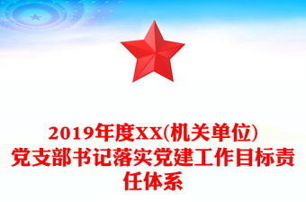 2019年度XX(机关单位)党支部书记落实党建工作目标责任体系