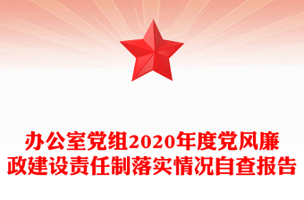 办公室党组2020年度党风廉政建设责任制落实情况自查报告