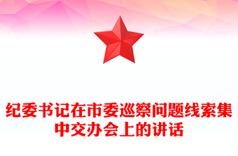 纪委书记在市委巡察问题线索集中交办会上的讲话