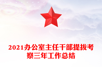 2021办公室主任干部提拔考察三年工作总结