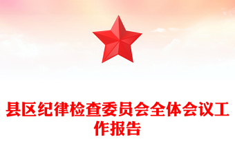 县区纪律检查委员会全体会议工作报告