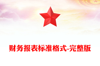 财务报表标准格式-完整版