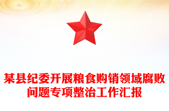 某县纪委开展粮食购销领域腐败问题专项整治工作汇报