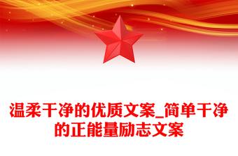 温柔干净的优质文案_简单干净的正能量励志文案