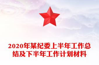 2020年某纪委上半年工作总结及下半年工作计划材料