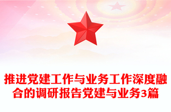 推进党建工作与业务工作深度融合的调研报告党建与业务3篇