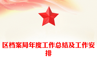 区档案局年度工作总结及工作安排