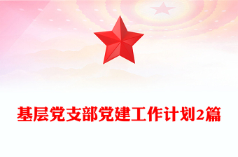 基层党支部党建工作计划2篇