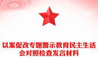 以案促改专题警示教育民主生活会对照检查发言材料
