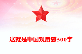 这就是中国观后感500字