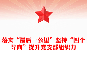 落实“最后一公里”坚持“四个导向”提升党支部组织力