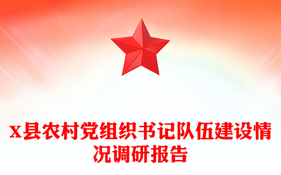 X县农村党组织书记队伍建设情况调研报告