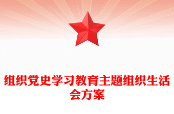 组织党史学习教育主题组织生活会方案