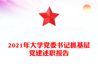 2021年大学党委书记抓基层党建述职报告