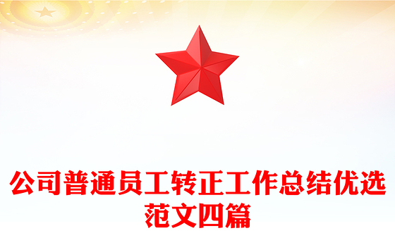 公司普通员工转正工作总结优选范文四篇