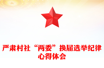 严肃村社“两委”换届选举纪律心得体会