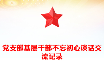 党支部基层干部不忘初心谈话交流记录