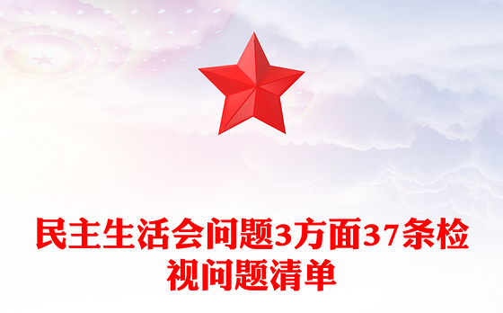 民主生活会问题3方面37条检视问题清单